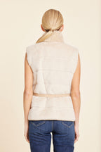 Faux Fur Shearling Trim Vest