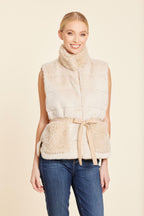 Faux Fur Shearling Trim Vest