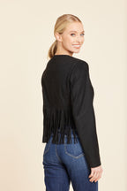 Faux Suede Fringe Jacket