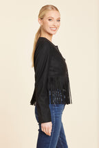 Faux Suede Fringe Jacket