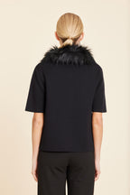 Faux Fur Trim Cardigan