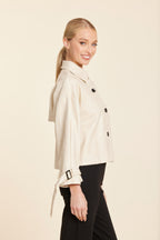 Faux Leather Short Trench Jacket