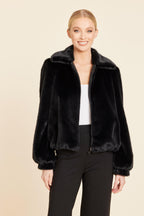 Faux Fur Zip Up Jacket