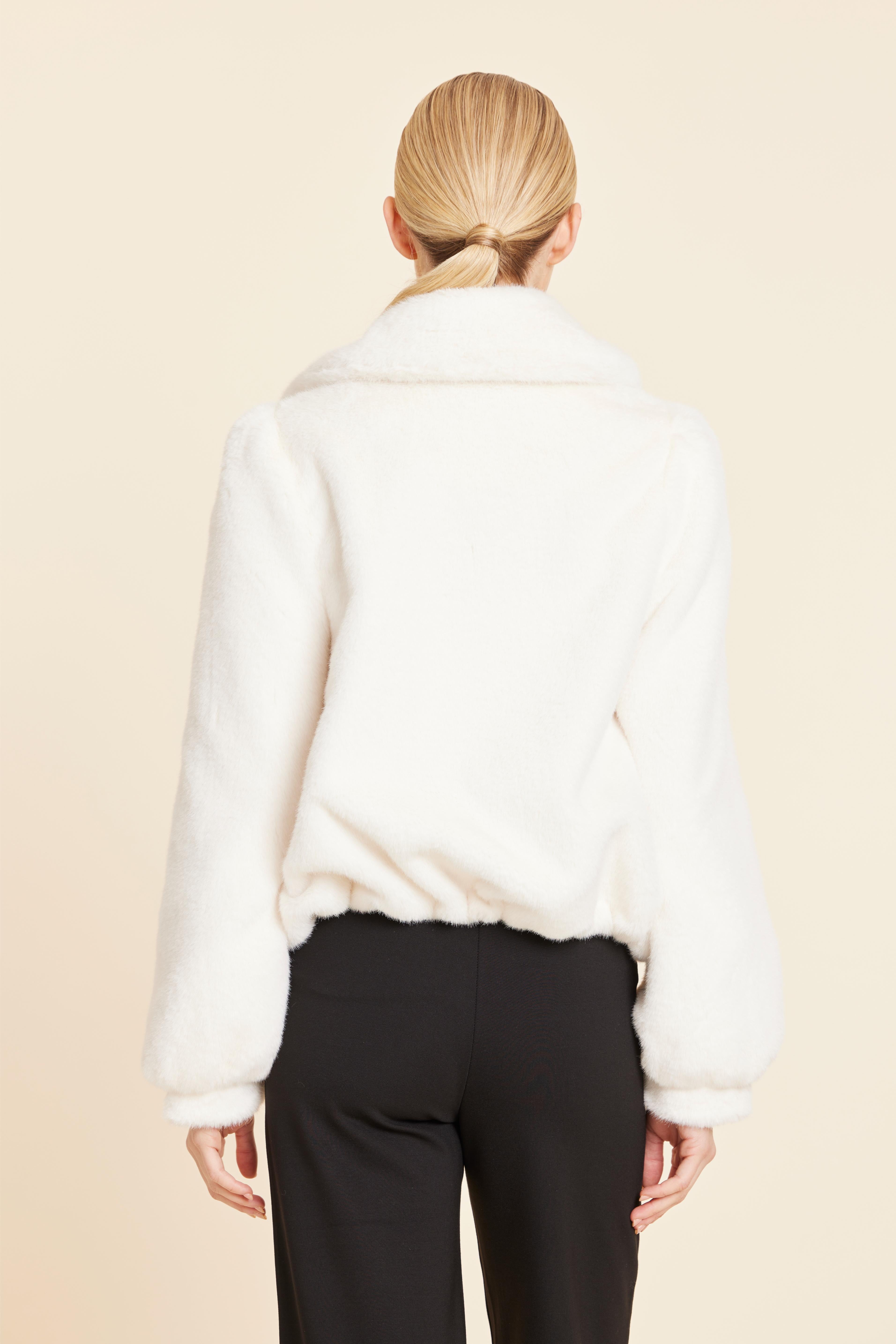 Faux Fur Zip Up Jacket