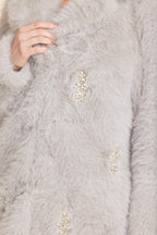 Faux Fur Embellished Coat