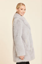 Faux Fur Embellished Coat