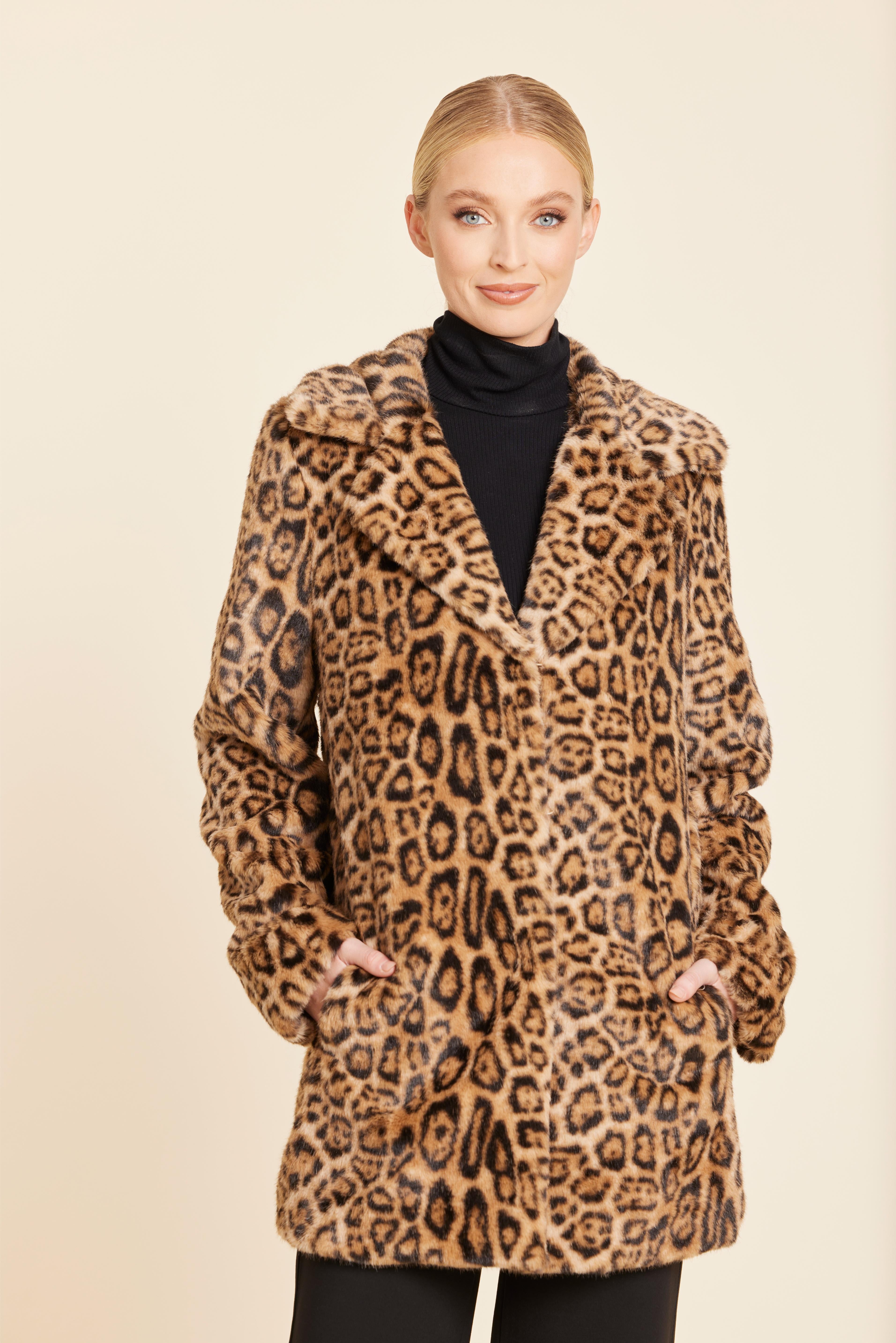 Leopard Faux Fur Leopard Coat