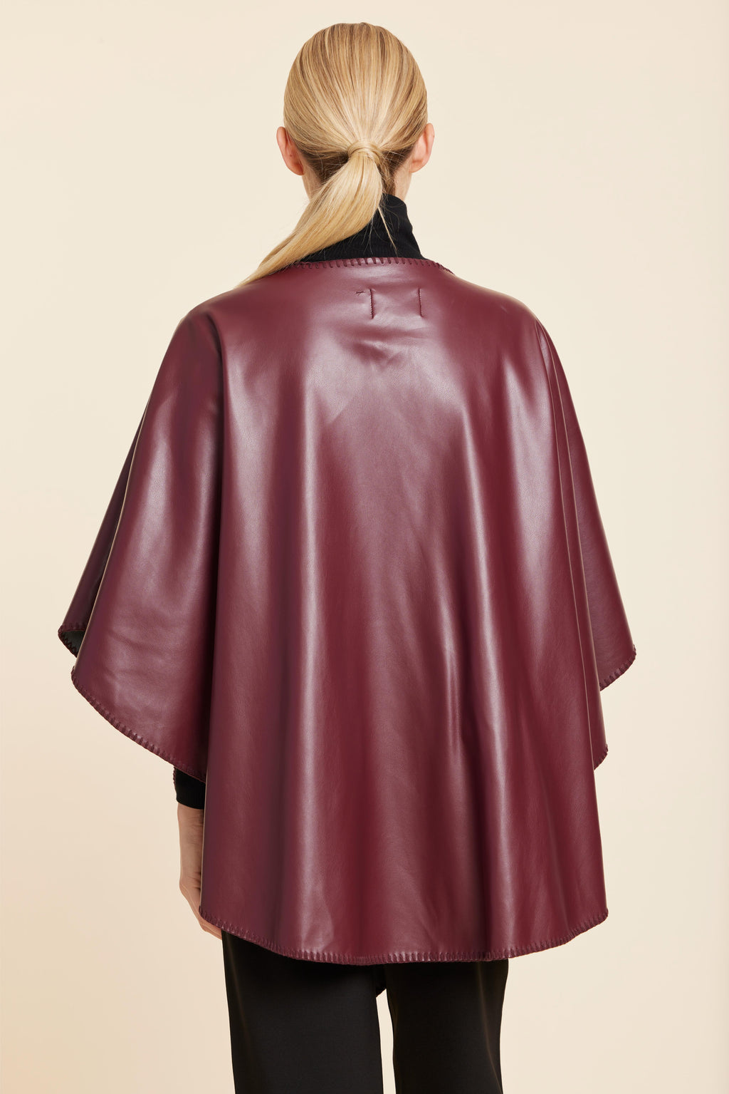 Faux Leather Tonal Whipstitch Wrap