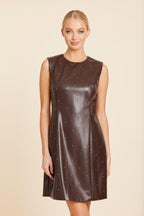 Studded Faux Leather Dress