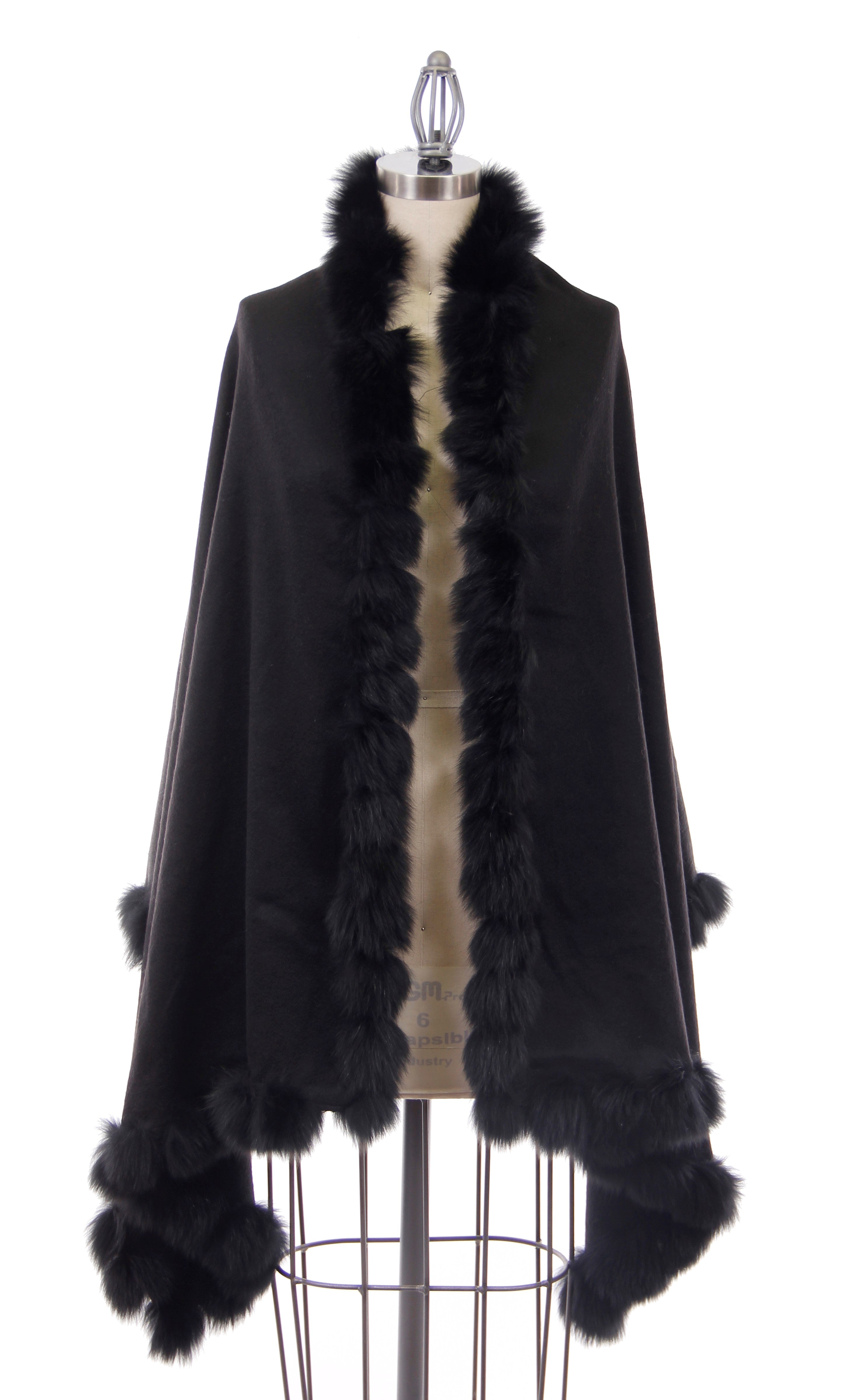 Cashmere Shawl with Fox Fur Trim – Dolce Cabo