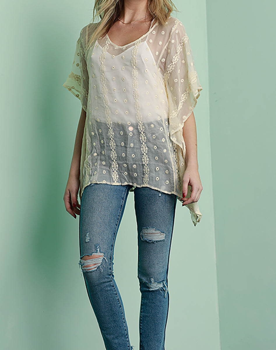 Load image into Gallery viewer, Silk Chiffon Embroidered Tunic
