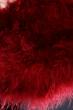 Feathered Wrap Scarf with satin bow tie, Blush, Dolce Cabo Wine