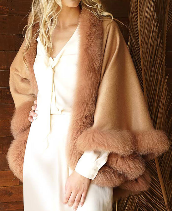 Load image into Gallery viewer, Fox Fur Cashmere Wrap
