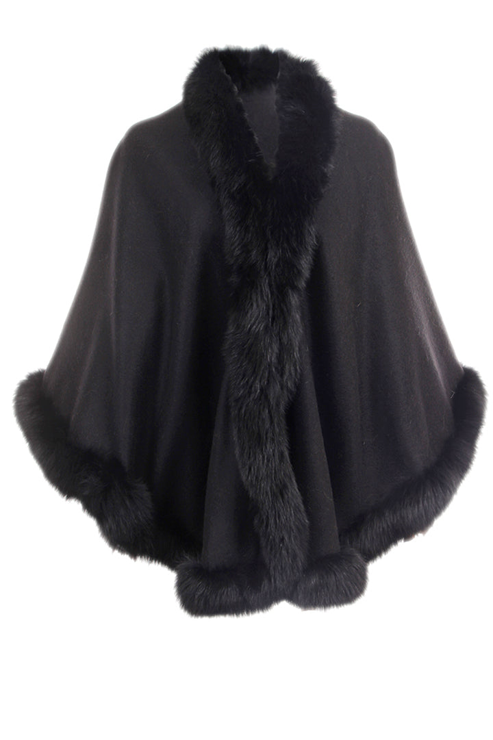 【VIP価格】DOLCE & GABBANA Black Fox Fur Silk Wrap Dolce & Gabbana Elegant Black Fox Fur Silk Shoulder Wrap