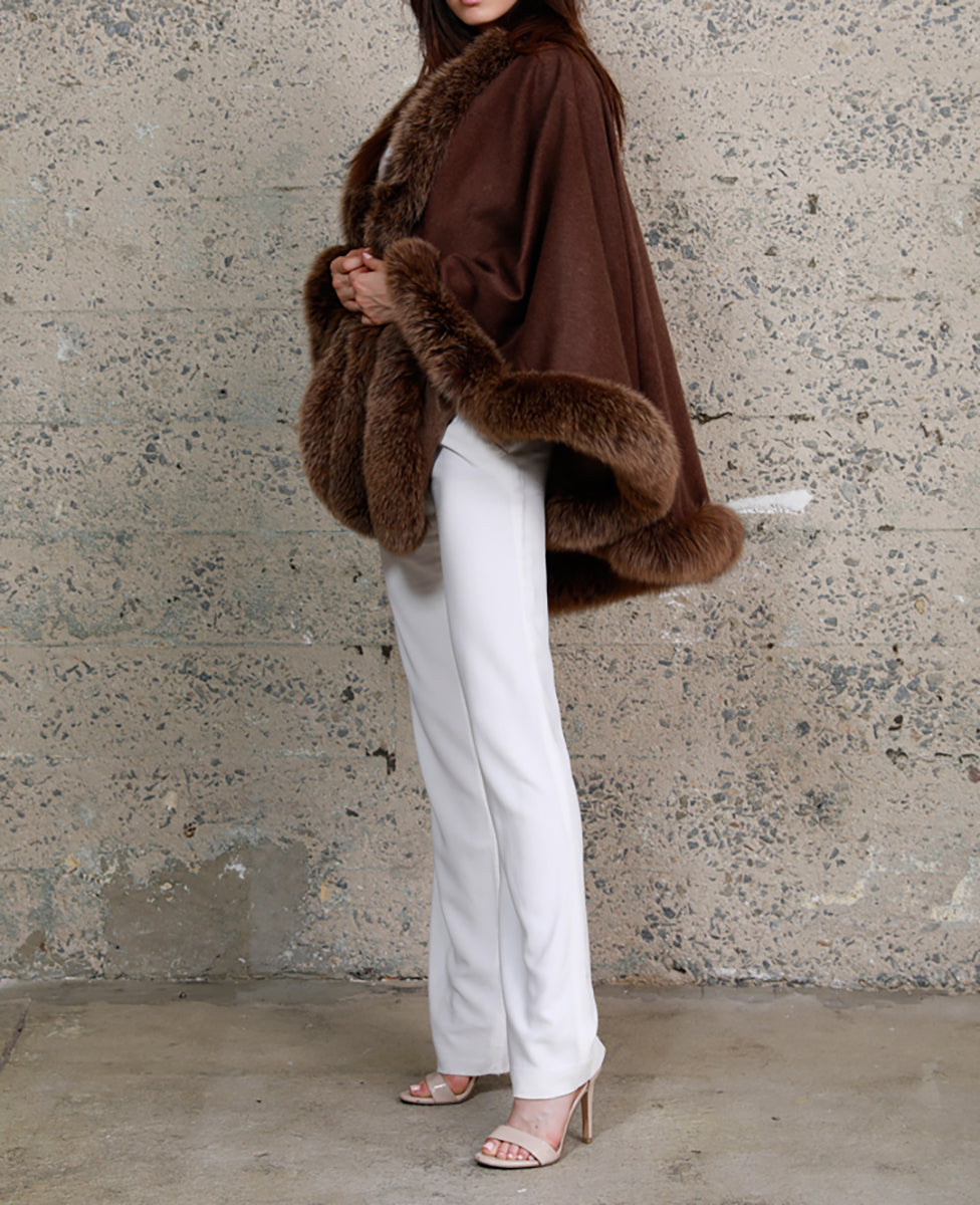 Cashmere Wrap with Fur Trim – Dolce Cabo