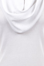 Open Drape Cowl Neck Top, White, Dolce Cabo