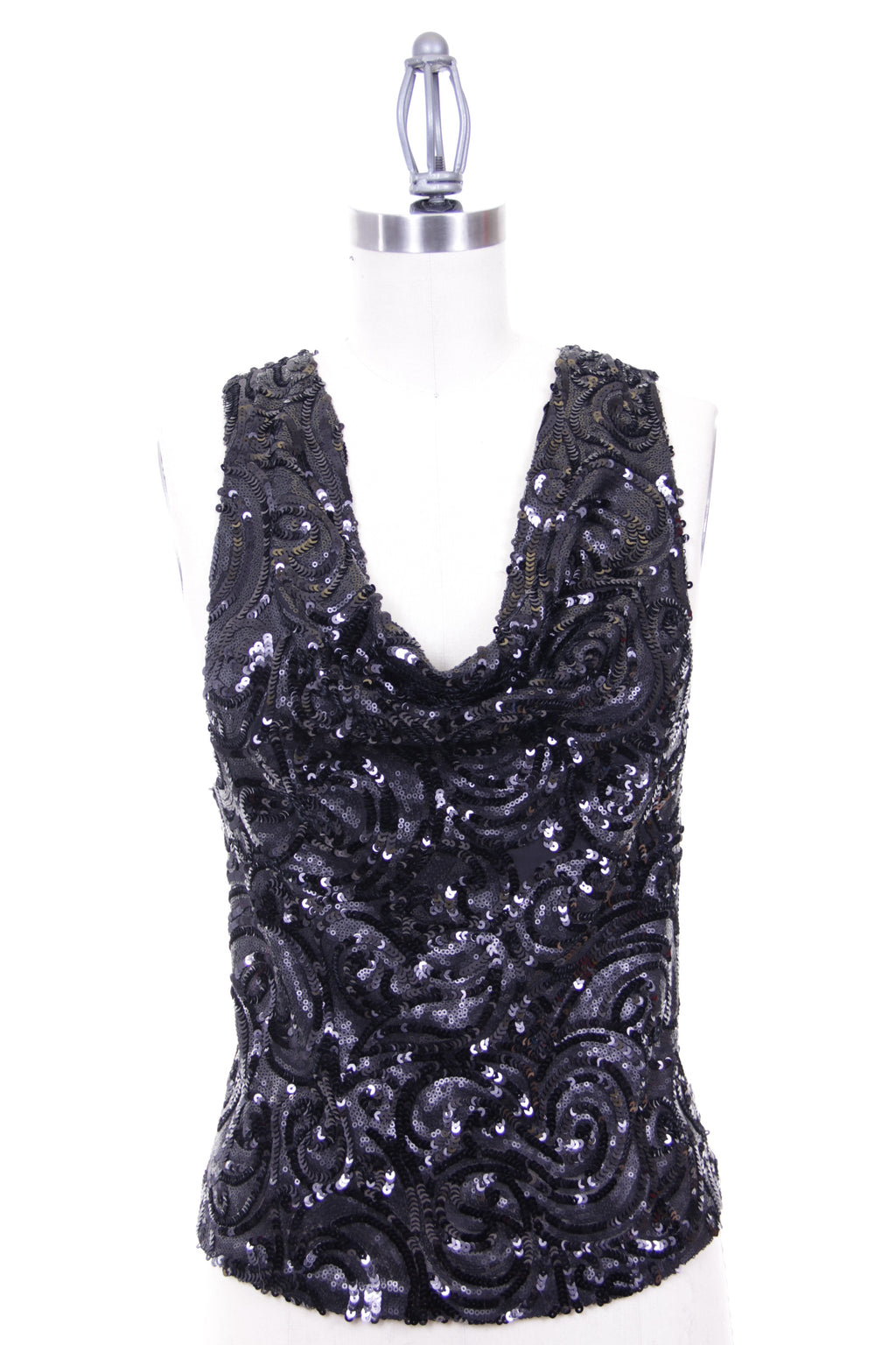 Sequin Cowl Neck Top