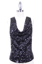 Sequin Cowl Neck Top