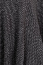 Fur Trim Knit Poncho, Grey, Dolce Cabo