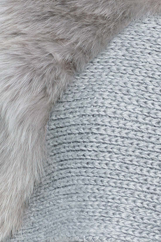 Real Fox Fur Knit Caplet Grey, Dolce Cabo