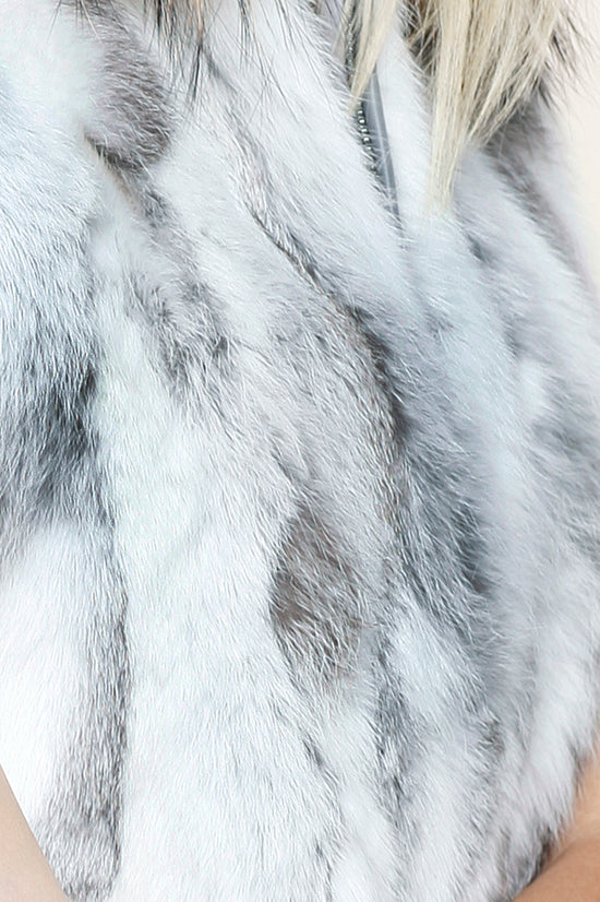 Load image into Gallery viewer, Real Fur Vest Hoodie, Rabbit Fur, Raccoon Fur, Dolce Cabo
