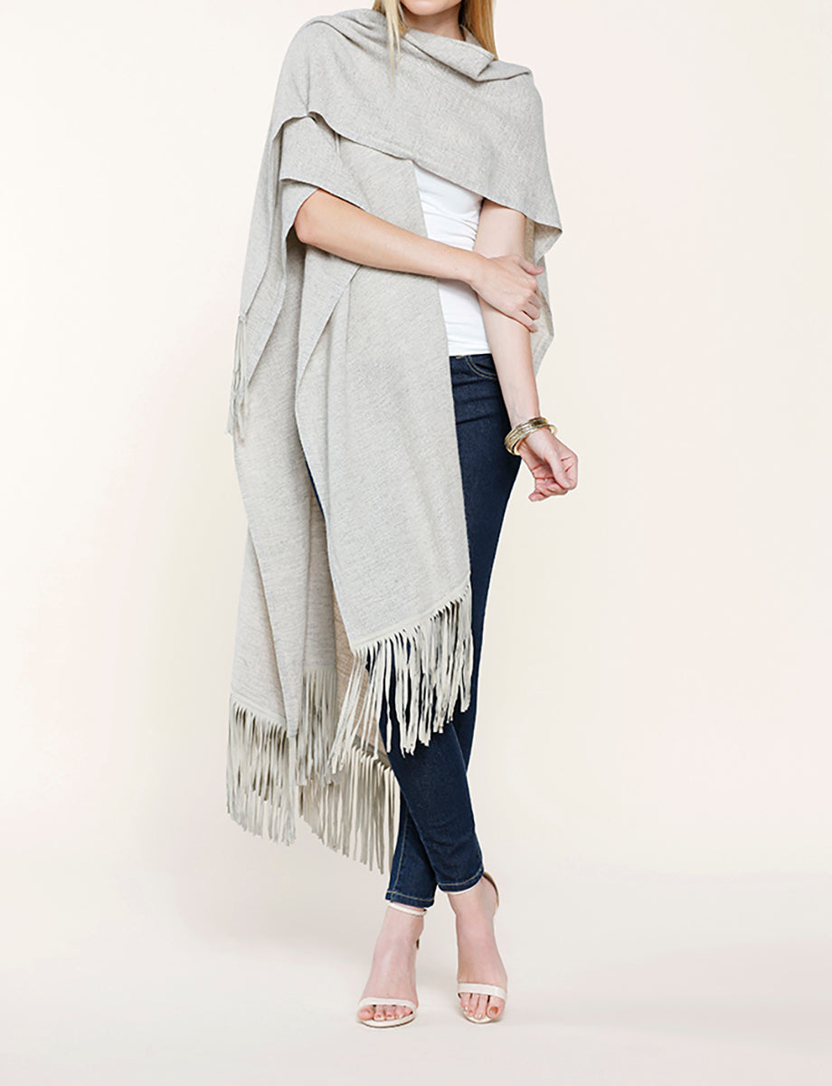 Load image into Gallery viewer, Fringe Cotton Wool Scarf
