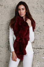 Rabbit Fur Stole, Wrap, Scarf, Dolce Cabo, Maroon
