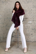 Rabbit Fur Stole, Purple, Dolce Cabo