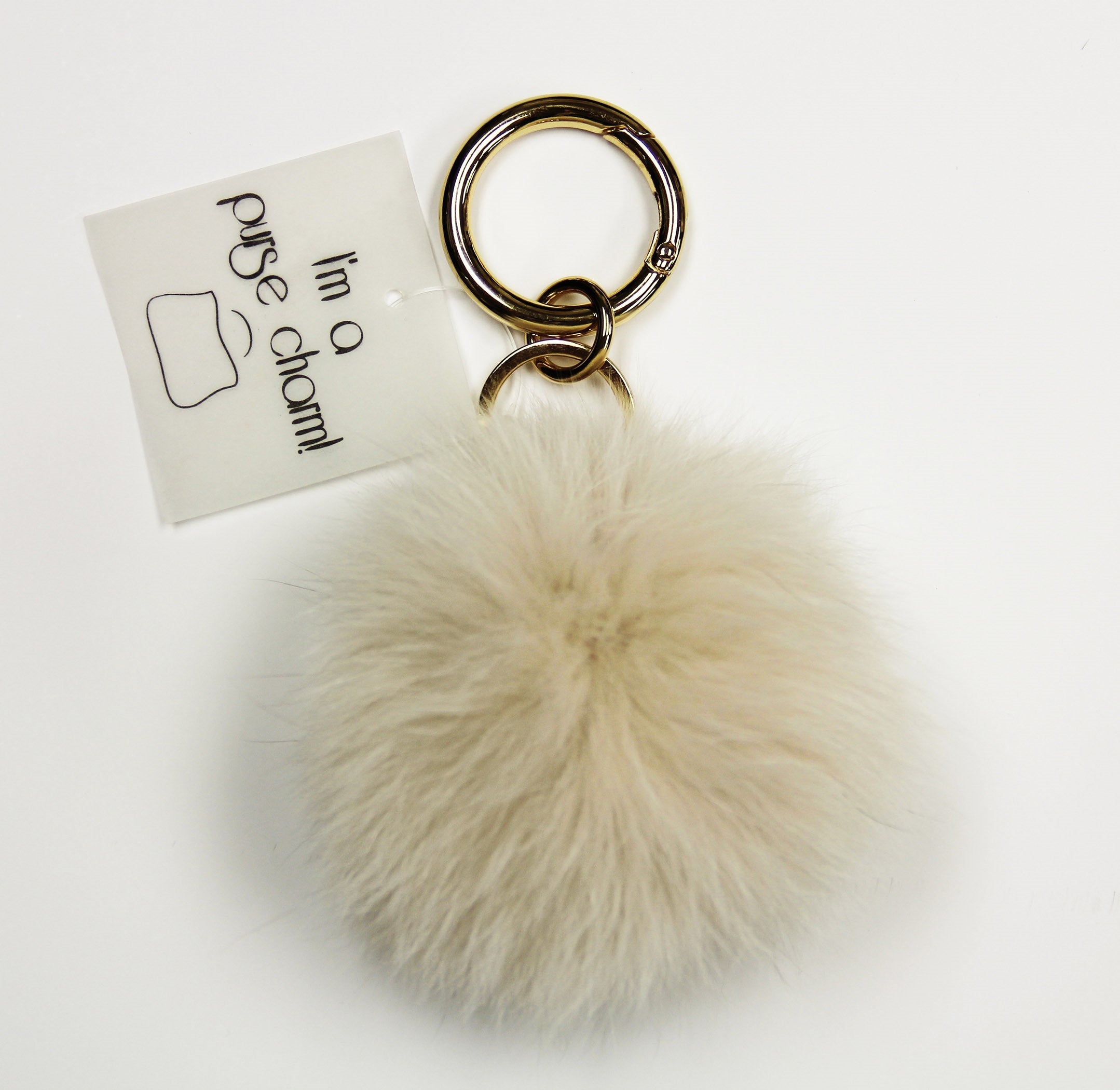 Pom Pom Fox Fur Keychain