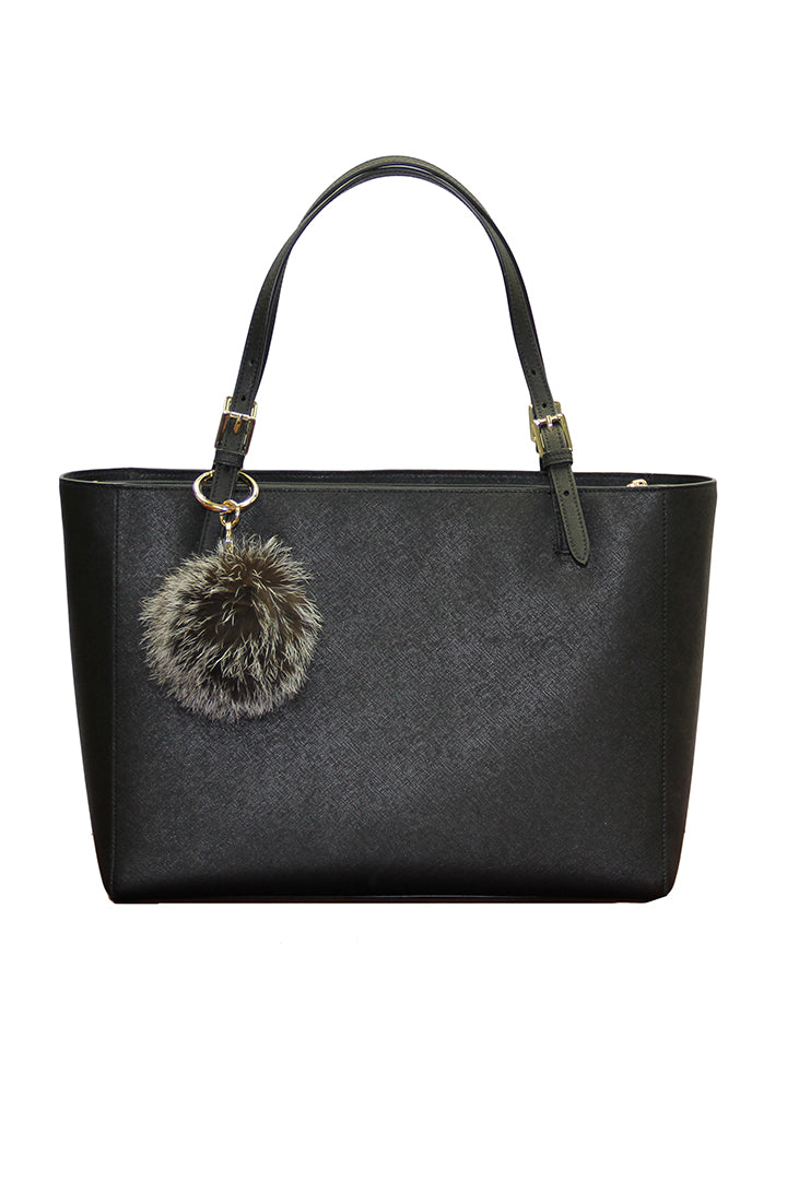 Pom Pom Fox Fur Keychain