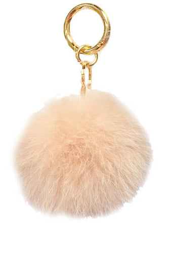 Load image into Gallery viewer, Fox Fur Keychain, Real Fur, Pom Pom, Black, Dolce Cabo, Blush
