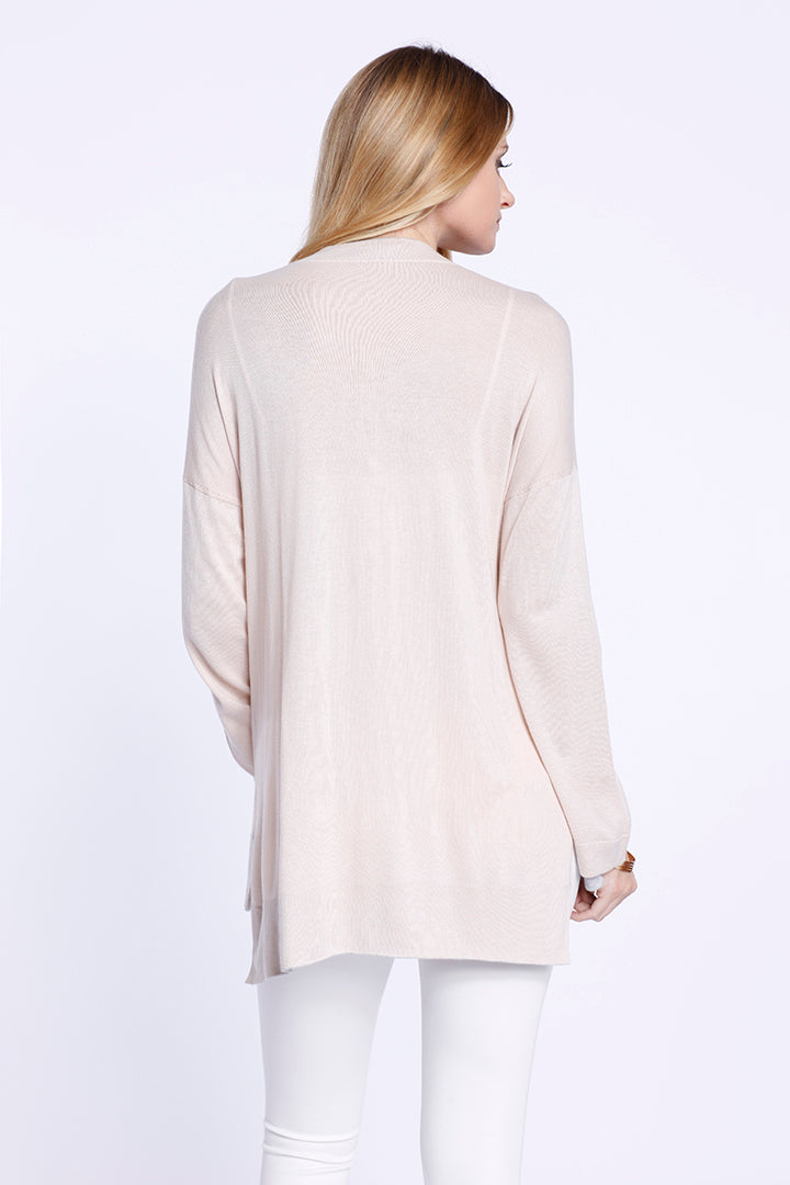 Two Toned Cardigan Almond Dolce Cabo