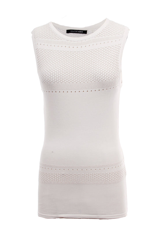 Pointelle Sleeveless Knit Top – Dolce Cabo - Main Image