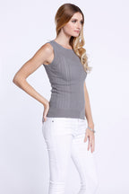 Crew Knit Tank, Taupe, Tank Top, Dolce Cabo