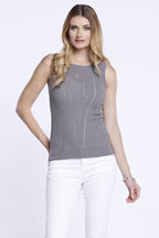 Crew Knit Tank, Taupe, Tank Top, Dolce Cabo