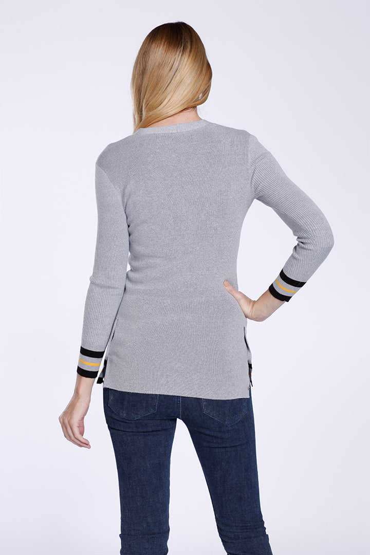 Load image into Gallery viewer, Button Down Cardigan, Heather Grey, Dolce Cabo
