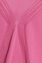 Cropped Poncho Knit Raspberry