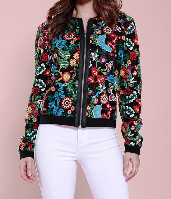 Frida Embroidered Bomber