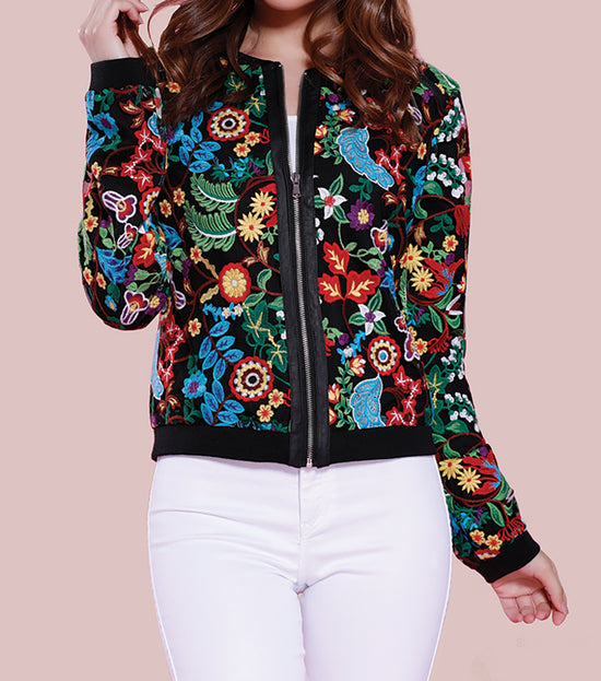 Load image into Gallery viewer, Frida Embroidered Bomber
