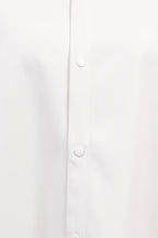 Faux Leather Button Down White Top, Dolce Cabo