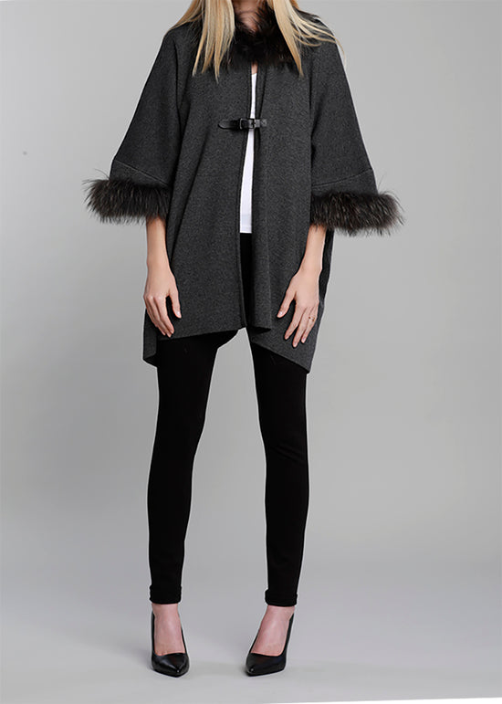 Load image into Gallery viewer, Over Sized Fur Cardigan Cape
