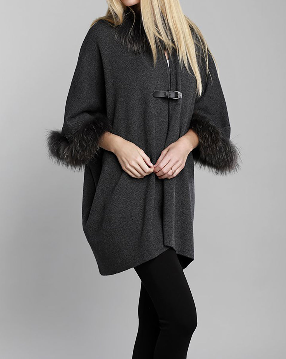 Over Sized Fur Cardigan Cape