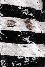 Stripe Sequin Bomber, Gold Black, Dolce Cabo