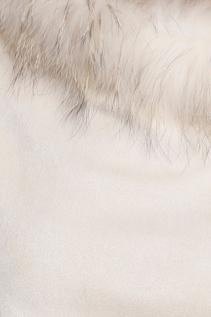 Faux Suede Poncho with Raccoon Fur Collar – Dolce Cabo