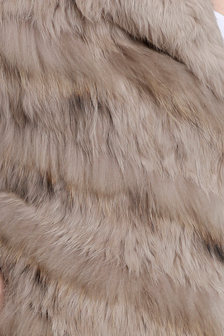 Load image into Gallery viewer, Knitted Fur Jacket, Raccoon Fur, Rabbit Fur, Oatmeal, Tan, Dolce Cabo
