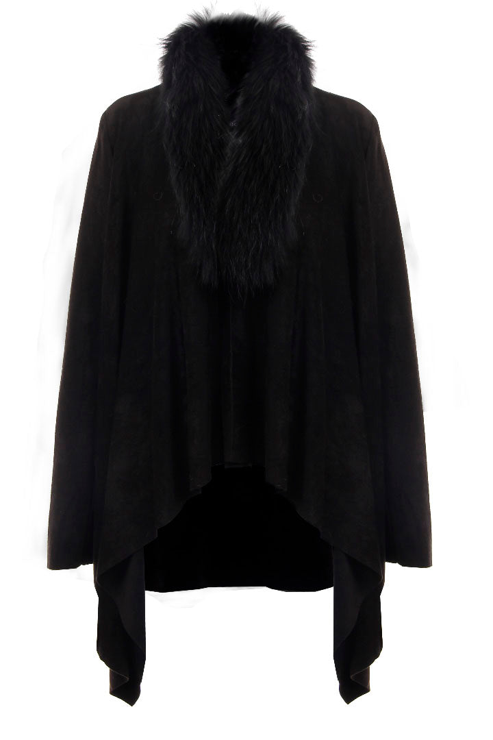 Load image into Gallery viewer, Raccoon Fur Collar Cardigan
