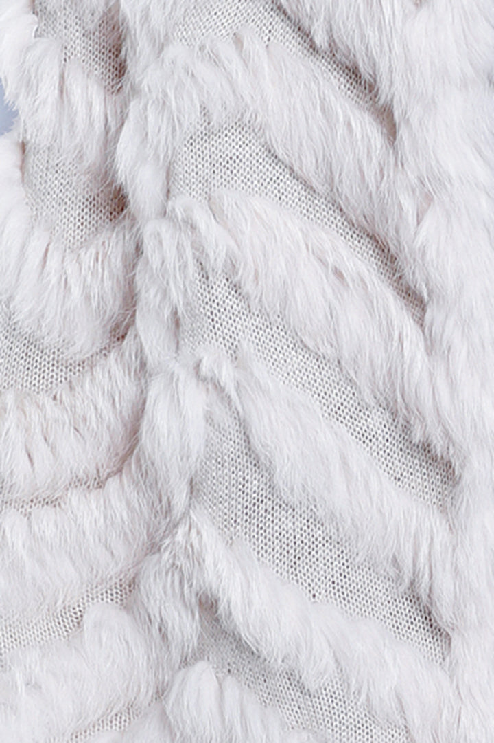Rabbit Fur Pom Pom Capelet, Beige, Dolce Cabo