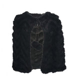 Rabbit Fur Capelet with Pom Poms