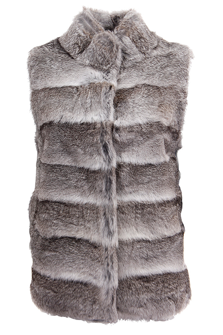 Load image into Gallery viewer, Natural Rabbit Vest, Grey Multi, Dolce Cabo
