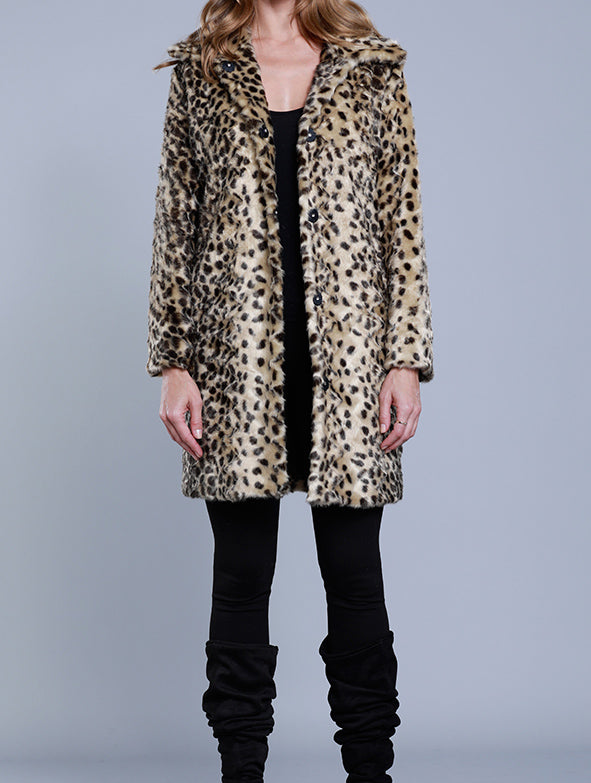 Faux Fur Cheetah Coat